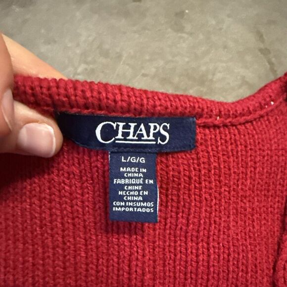 CHAPS Ralph Lauren Womens V-Neck Cotton Cable Knit Academia Sweater Fisherman - Picture 5 of 8